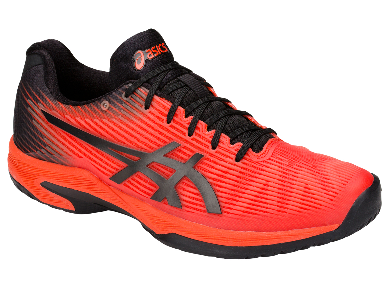asics テニスシューズ レッド/ブラック アシックスSOLUTION SPEED FFにチェリートマト×ブラックの新